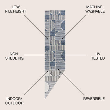 Arielle Mid-Century Modern Geometric Lines Reversible Machine-Washable Indoor/Outdoor Area Rug